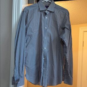 Ralph Lauren Purple Label Blue and White Striped Dress Shirt